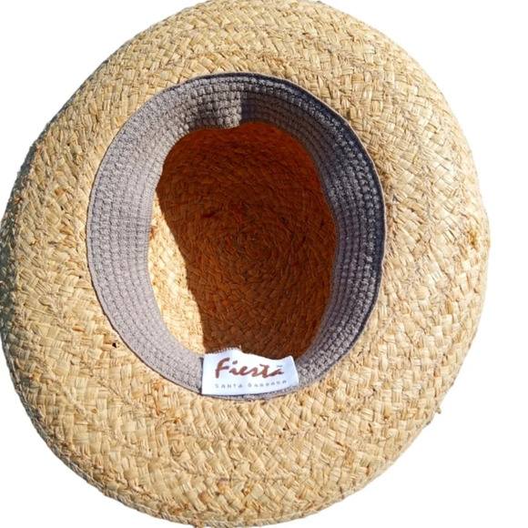 Fiesta Made in U.S.A. Straw Sun Hat With Black Ribbon Detail - Picture 4 of 4